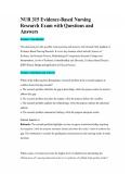 NUR 315 Evidence-Based Nursing Research Exam with Questions and Answers