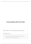 TEXAS BARBER WRITTEN EXAM CLASS A QUESTIONS WITH CORRECT ANSWERS 100&percnt;