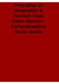 Principles of Hospitality and Tourism Final Exam Review Comprehensive Study Guide With Solution 2025&sol; 2026