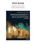 Test Bank for Management Accounting 5th Edition &lpar;Eldenburg&comma; 2024&rpar;&comma; Chapter 1-21 &vert; All Chapters