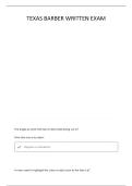 TEXAS BARBER EXAM PRACTICE TEST QUESTIONS WITH CORRECT ANSWERS 100&percnt;