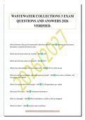 WASTEWATER COLLECTIONS 3 EXAM&NewLine;QUESTIONS AND ANSWERS 2026&NewLine;VERIFIED&period;