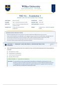 NSG 554  Examination 1&NewLine;PRIMARY CARE FOR FAMILY NURSE PRACTITIONERS