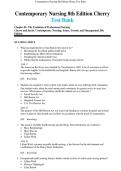 Contemporary Nursing 8th Edition Test Bank&colon; 800&plus; Q&A on Issues&comma; Trends & Management&NewLine;&NewLine;
