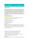 NUR 2811 Nursing Informatics and Health Systems Exam with Questions and Answers