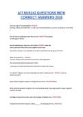 ATI NUR242 QUESTIONS WITH &NewLine;CORRECT ANSWERS 2026 