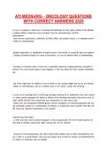 ATI MEDSURG &ndash; ONCOLOGY QUESTIONS &NewLine;WITH CORRECT ANSWERS 2026