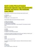 South Carolina Physical&sol;Chemical Wastewater Operator Class D Exam Practice Questions and Answers  Plus Rationales Latest 2026&sol;27
