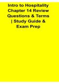 Intro to Hospitality Chapter 14 Review Questions and Terms Study Guide and Exam Prep With Solution 2025&sol; 2026