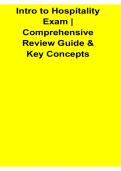 Intro to Hospitality Exam Comprehensive Review Guide and Key Concepts With Solution 2025&sol; 2026