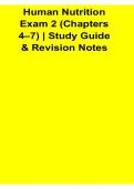 Human Nutrition Exam 2 Chapters 4&ndash;7 Study Guide and Revision Notes With Solution 2025&sol; 2026