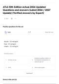 ATLS 10th Edition Actual 2026 Updated Questions and Answers &lpar;Latest 2026 &sol; 2027 Update&rpar; &lpar;Verified Answers by Expert&rpar;