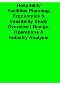 Hospitality Facilities Planning Ergonomics and Feasibility Study Overview Design and Operations Study Guide With Solution 2025&sol; 2026