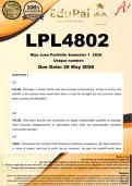 LPL4802 May June Portfolio &lpar;COMPLETE ANSWERS&rpar; Semester 1 2026 - DUE 28 May 2026