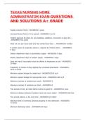 TEXAS NURSING HOME ADMINISTRATOR EXAM QUESTIONS AND SOLUTIONS A&plus; GRADE