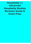 Hospitality 3 Advanced Hospitality Studies Revision Guide and Exam Prep With Solution 2025&sol; 2026