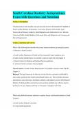 South Carolina Dentistry Jurisprudence Exam with Questions and Solutions