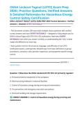 OSHA Lockout&sol;Tagout &lpar;LOTO&rpar; Exam Prep 2026 &vert; Practice Questions&comma; Verified Answers & Detailed Rationales for Hazardous Energy Control Safety Certification