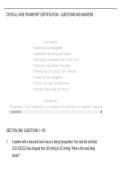 CRITICAL CARE TRANSPORT CERTIFICATION &ndash; QUESTIONS AND ANSWERS