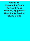 Grade 10 Hospitality Exam Review Food Service Hygiene and Hospitality Basics Study Guide With Solution 2025&sol; 2026