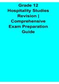 Grade 12 Hospitality Studies Revision Comprehensive Exam Preparation Guide With Solution 2025&sol; 2026