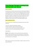 Texas Massage Therapist Licensing Exam with Questions and Answers