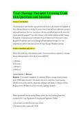 Texas Massage Therapist Licensing Exam with Questions and Solutions