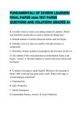 FUNDAMENTALS OF DIVERSE LEARNERS&NewLine;ACTUAL EXAM PAPER 2026 QUESTIONS&NewLine;WITH SOLUTIONS GRADED A&plus;