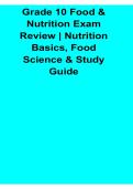 Grade 10 Food & Nutrition Exam Review Nutrition Basics Food Science Study Guide With Solution 2025&sol; 2026