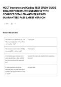 NCCT Insurance and Coding TEST STUDY GUIDE 2026&sol;2027 COMPLETE QUESTIONS WITH CORRECT DETAILED ANSWERS &vert;&vert; 100&percnt; GUARANTEED PASS LATEST VERSION