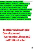 TEST BANK FOR GROWTH AND DEVELOPMENT ACROSS THE LIFESPAN 3RD EDITION BY GLORIA LEIFER EVE FLECK VERIFIED CHAPTERS 1TO 16 COMPLETE ISBN 9780323809436 NEWEST EDITION 2026&sol;2027 VERIFIED ANSWERS ACTUAL UPDATED PRACTICE QUESTIONS HIGH YIELD STUDY GUIDE GROWTH 