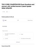 TDCJ CORE COMPETENCIES  Exam Questions and answers with verified Answers &lpar;Latest Update 2026&rpar; UPDATE&excl;&excl;