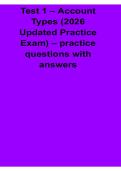 Test 1 Account Types 2026 Updated Practice Exam Practice Questions With Answers 2025&sol; 2026