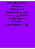 2026 Updated DCF Child Care Training Behavioral Observation and Screening &lpar;BOSR&rpar; Study Guide &ndash; Florida Certification Exam Preparation