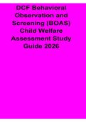 DCF Behavioral Observation and Screening &lpar;BOAS&rpar; Child Welfare Assessment Study Guide 2026