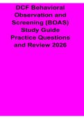 DCF Behavioral Observation and Screening &lpar;BOAS&rpar; Study Guide Practice Questions and Review 2026