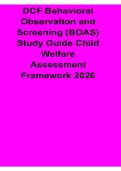 DCF Behavioral Observation and Screening &lpar;BOAS&rpar; Study Guide Child Welfare Assessment Framework