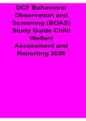 DCF Behavioral Observation and Screening &lpar;BOAS&rpar; Study Guide Child Welfare Assessment and Reporting