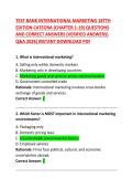 TEST BANK International Marketing 18th Edition Cateora Questions and Correct Answers