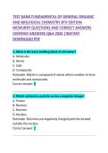 TEST BANK Fundamental of General Organic and Biological Chemistry 8th Edition McMurry Questions and Correct Answers