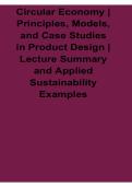 2026 Updated Circular Economy &ndash; Principles&comma; Models&comma; and Case Studies in Product Design Lecture Summary and Exam Revision Guide
