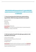 BSN 246 HESI Health Assessment Exam V1 &lpar;Latest 2026&sol; 2027 Update&rpar; Questions and Verified Answers &vert;100&percnt; Correct&vert; Grade A- Nightingale&NewLine;