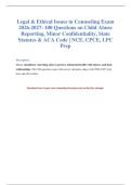 Counseling Ethics Exam 2026-2027&colon; 100 Practice Questions&NewLine;&NewLine;