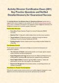 Activity Director Certification Exam &lpar;60&plus;&rpar; Key Practice Questions and Verified Detailed Answers&semi; for Guaranteed Success&NewLine;&NewLine;&NewLine;