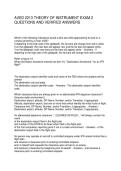 AVED 2213 THEORY OF INSTRUMENT EXAM 2 QUESTIONS AND VERIFIED ANSWERS