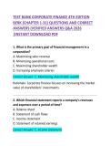 &NewLine;TEST BANK Corporate Finance 4th Edition Berk Questions and Correct Answers