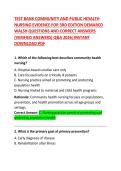 TEST BANK Community and Public Health Nursing&colon; Evidence for Practice 3rd Edition DeMarco & Walsh Questions and Correct Answers
