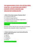 TEST BANK Business Ethics 12th Edition Ferrell Questions and Correct Answers