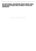 RN MATERNAL NEWBORN PROCTORED EXAM QUESTIONS AND CORRECT DETAILED ANSWERS