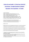 Florida Life and Health 2-15 Final Exam 2026&sol;2027 Actual Exam &vert; Complete Questions & Detailed Rationales &vert; Pass Guaranteed - A&plus; Graded